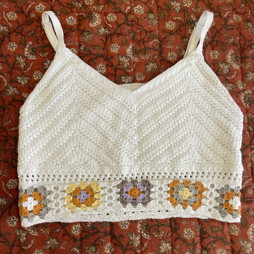 Crocheted crop top, size medium.